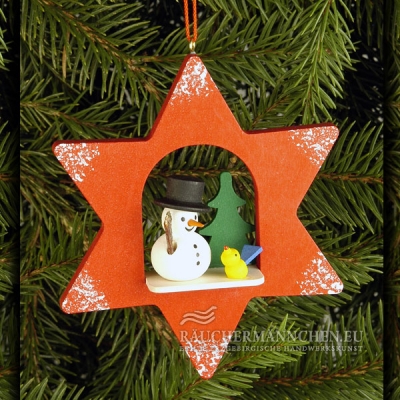 Schneemann im Stern Christbaumschmuck