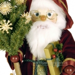 Weihnachtsmann Nussknacker mit Strohsternbaum