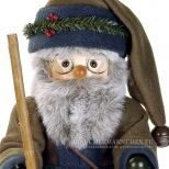 Grüner Weihnachtsmann Nussknacker mit Vogelhäuschen