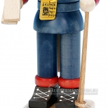 Blau-roter Skifahrer Nussknacker mit Bommel-Mütze