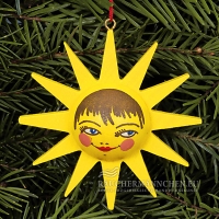 Gelbe l&auml;chelnde Sonne Christbaumschmuck