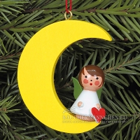 Mini Engel mit goldenem Mond Christbaumschmuck