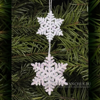 Schneeflockenpaar Christbaumschmuck