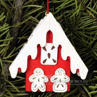 Rotes Lebkuchenhaus Christbaumschmuck