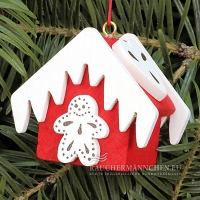 Rotes Lebkuchenh&auml;uschen Christbaumschmuck