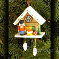 Kuckucksuhr mit Nussknacker Christbaumschmuck braun