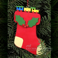 Stiefel Christbaumschmuck mit Eisenbahn