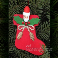 Stiefel Christbaumschmuck mit Nikolausgesicht