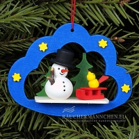 Wolke mit Schneemann Christbaumschmuck