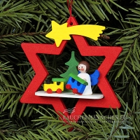 Roter Stern mit Engel Christbaumschmuck