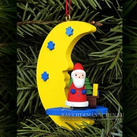 Mond mit Weihnachtsmann Christbaumschmuck