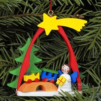 Bogen Christbaumschmuck Engel mit Zug