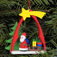 Bogen Christbaumschmuck Weihnachtsmann mit Schlitten