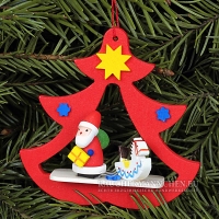 Nikolaus in Tannenbaum mit Schaukelpferd Baumschmuck