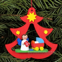 Miniengel in Tannenbaum mit Puppenwagen Baumschmuck