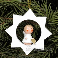 Mini Engel mit weissem Stern Christbaumschmuck