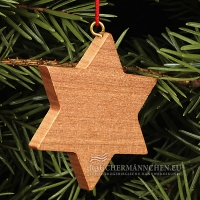 Dunkelbrauner Naturholz Stern Christbaumschmuck