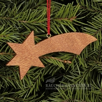 Dunkelbrauner Naturholz Komet Christbaumschmuck
