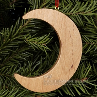 Dunkelbrauner Naturholz Mond Christbaumschmuck