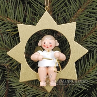 Engel im Stern gold mit Triangel Christbaumschmuck