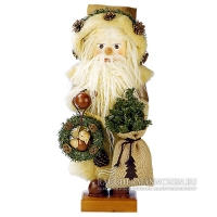 Weihnachtsmann Nussknacker rustikal mit Säckchen
