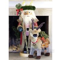 Weihnachtszeit Weihnachtsmann Nussknacker mit Rentier XL