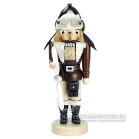 Brauner Pilot Nussknacker mit Propeller