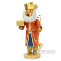 König Kaspar Räuchermännchen mit Geschenk