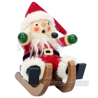 Roter Weihnachtsmann R&auml;ucherm&auml;nnchen auf Schlitten