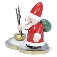 Weihnachtsmann Tischleuchter mit Rute und Sack