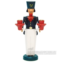 Weiss-blauer Bergmann Kerzenhalter